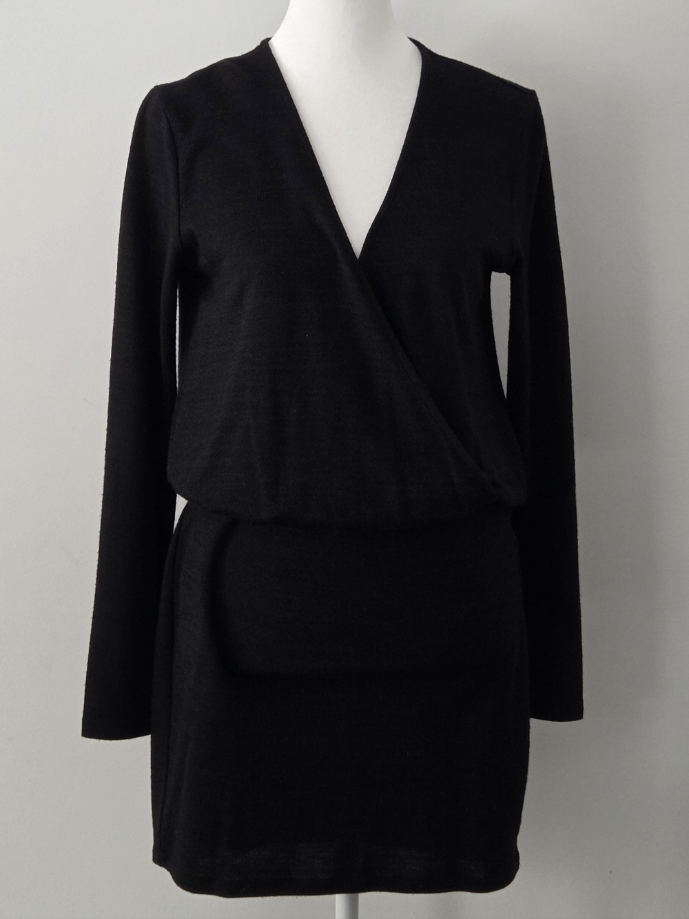 Dynamite Black Long Sleeve Wrap Style Dress